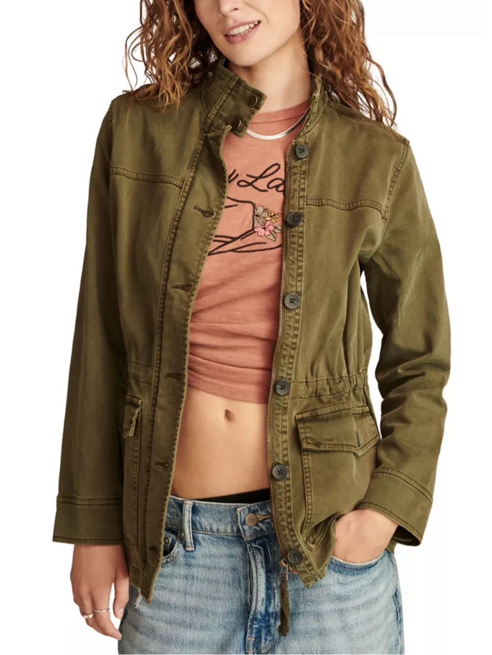 Lucky Brand Utility Jacket Adirondack XL Olive Night Green